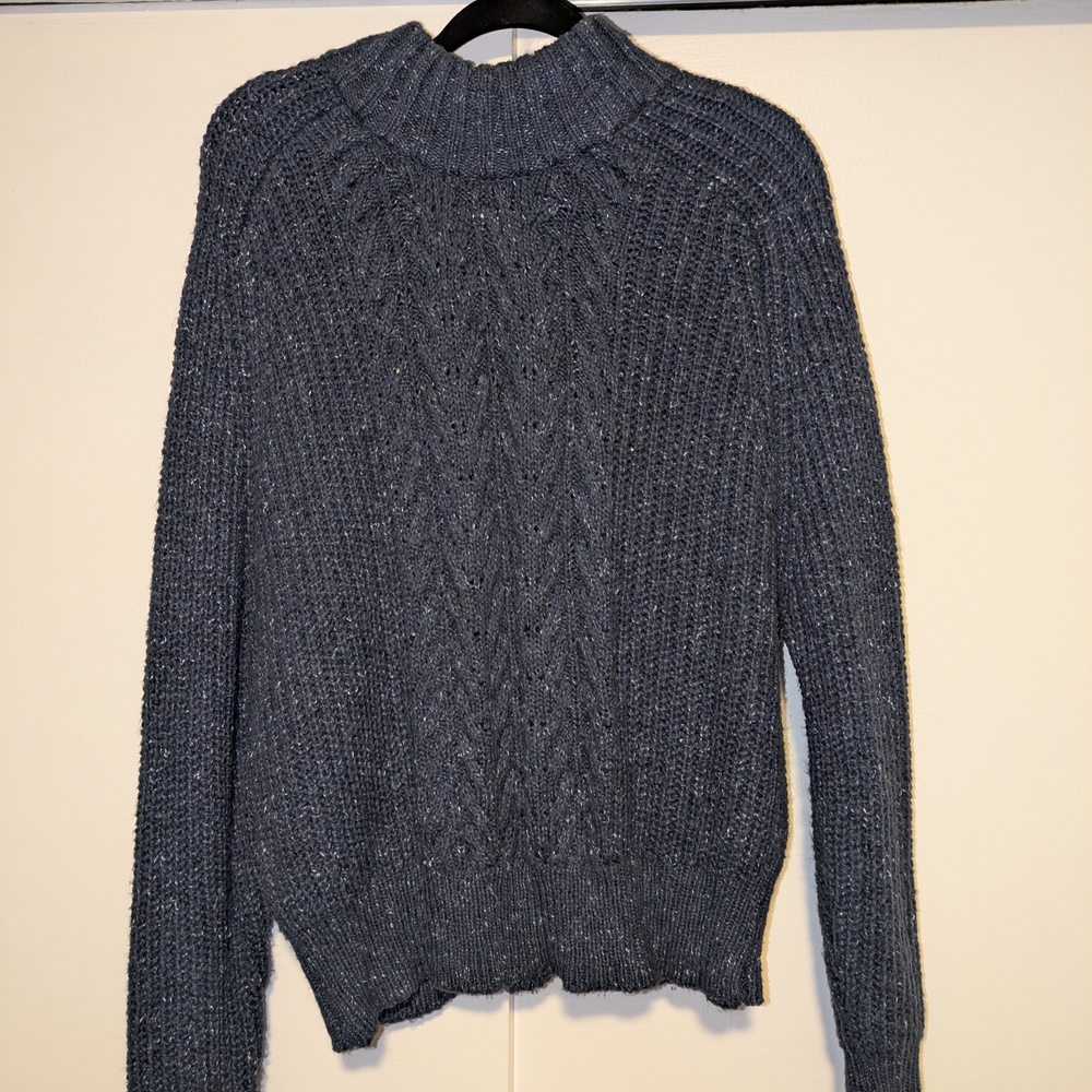 Time and Tru Women's Dark Blue Knit Turtleneck Sweater
